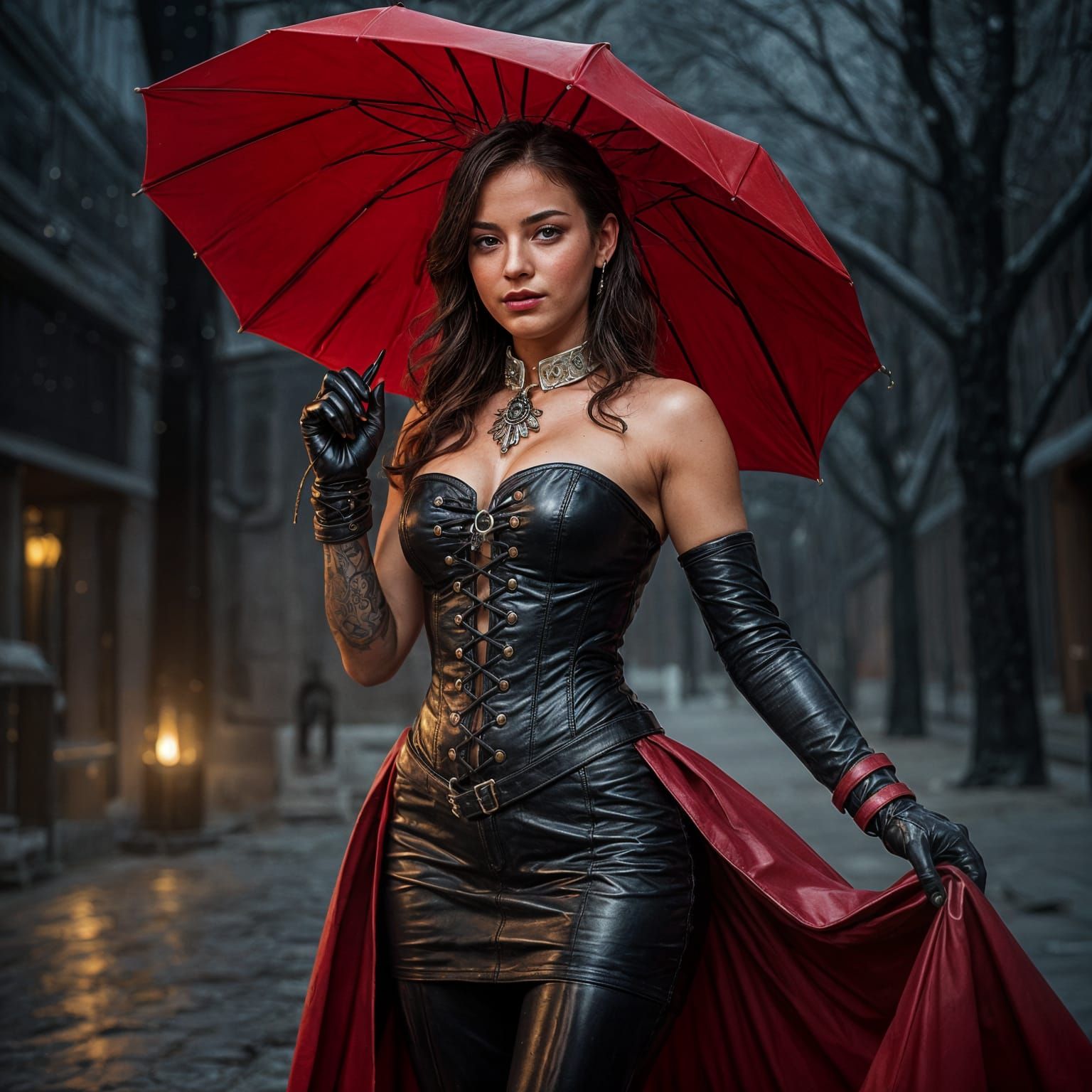 Mistress in Leather Outfit