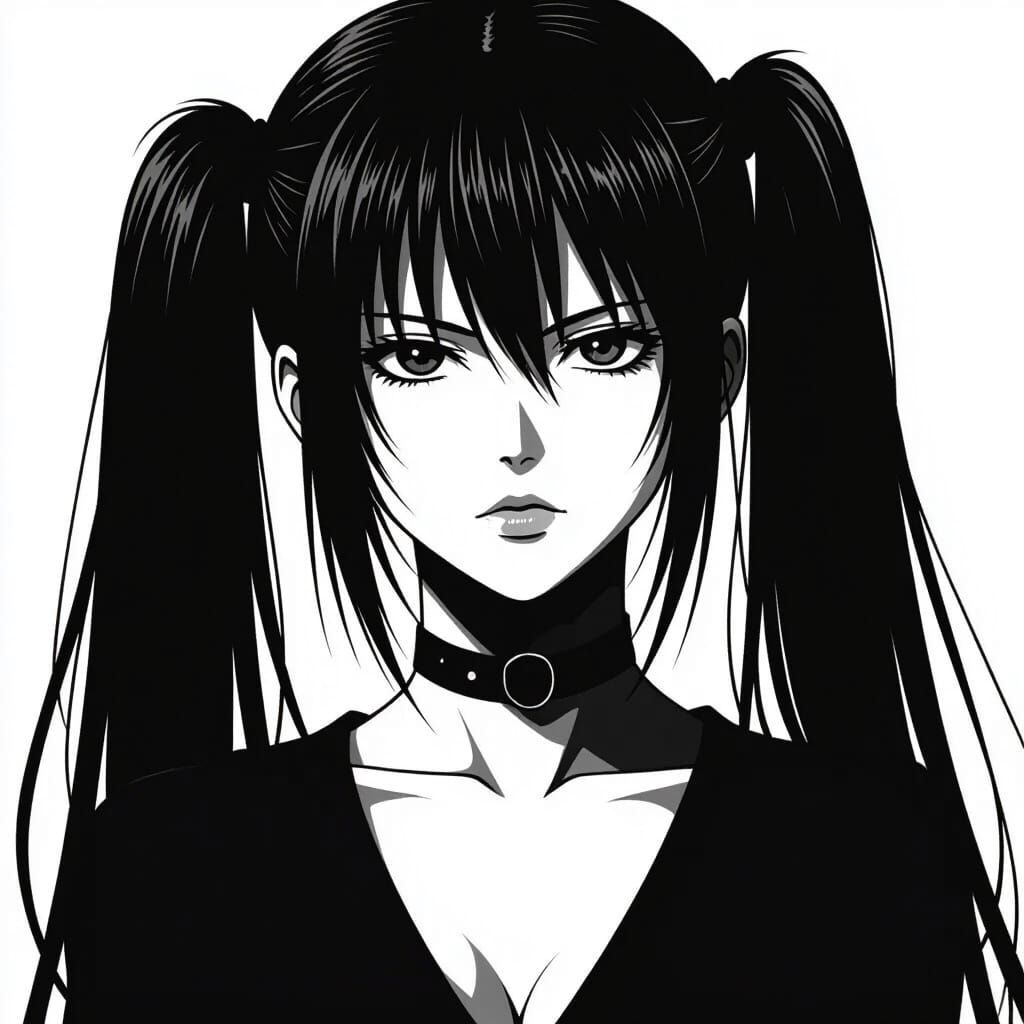 Misa Amane Profile Picture in Black and White