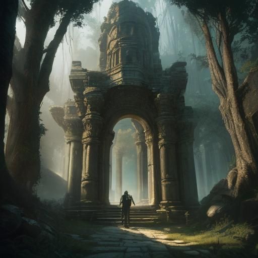 Lost City of Eram: Vibrant Oil Painting