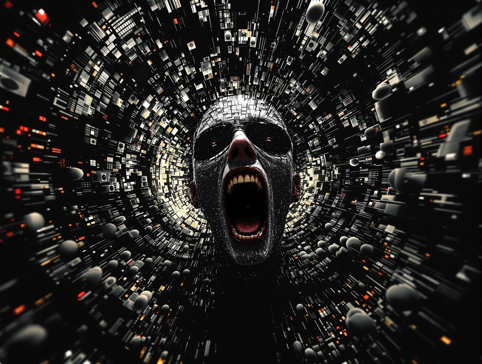 Screaming VR Addict in Elastic Reality