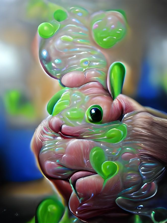 Hyperdetailed Flubber Acrylic Painting in 8K