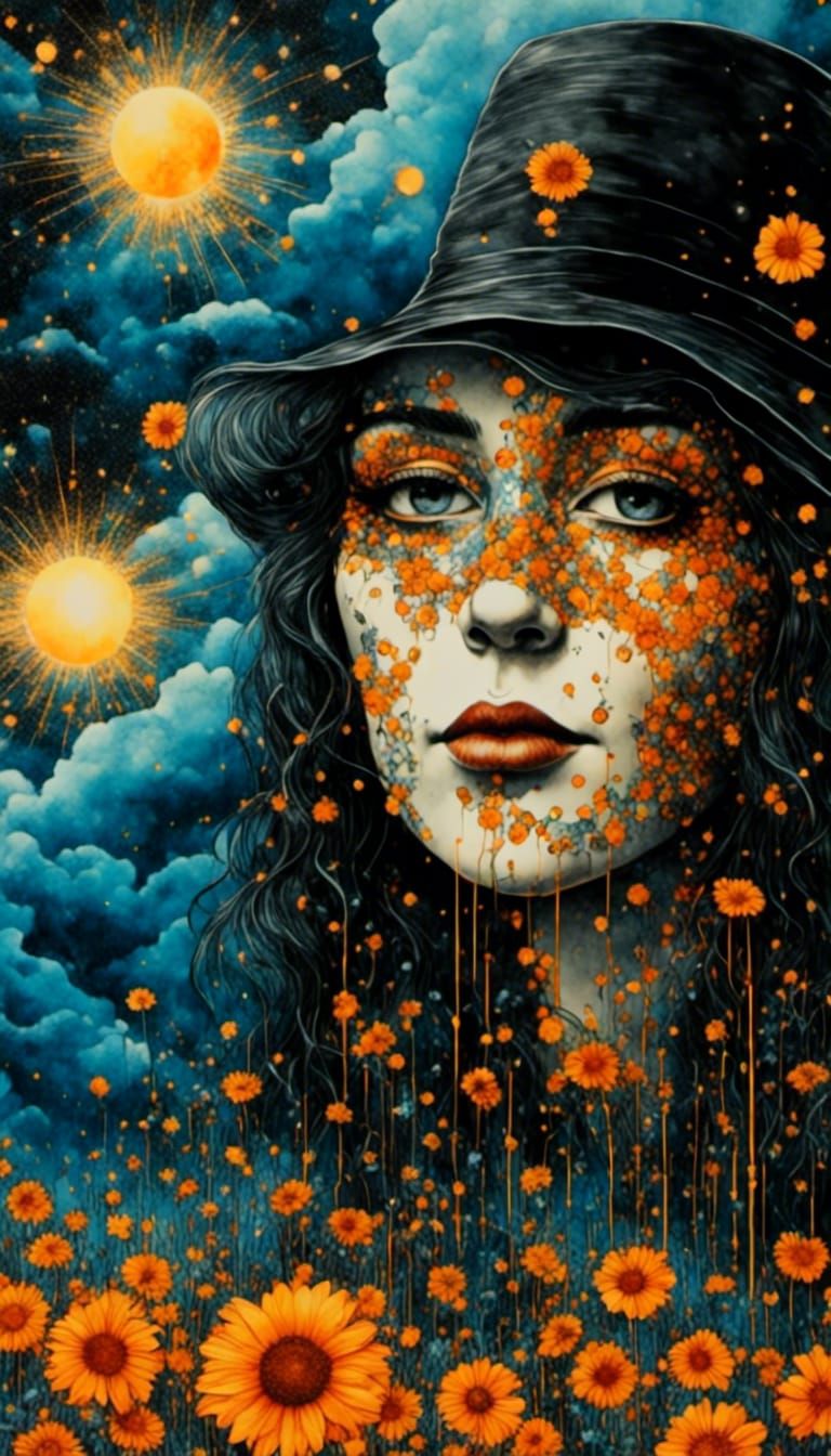 Magritte-Style Surreal Sci-Fi Scene with Glowing Ink