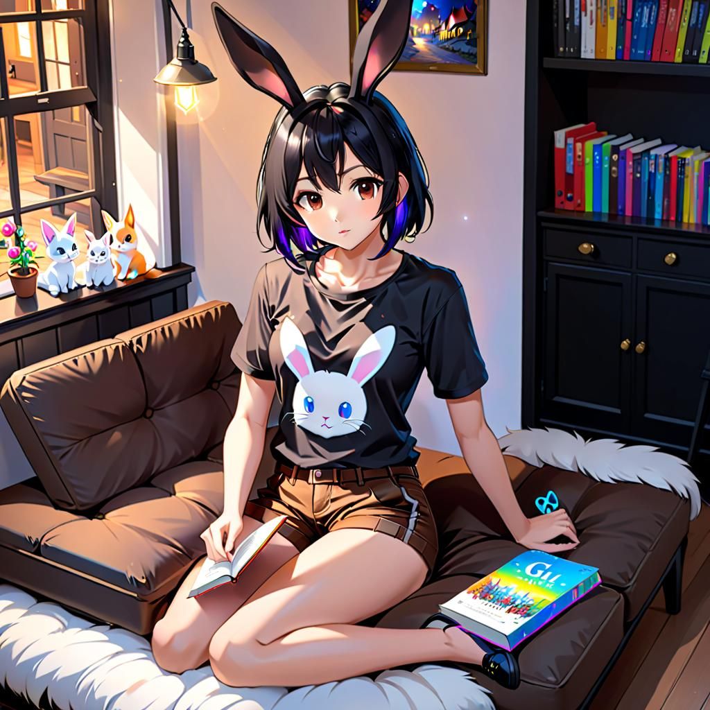 Cozy Anime Girls Reading GL Manga