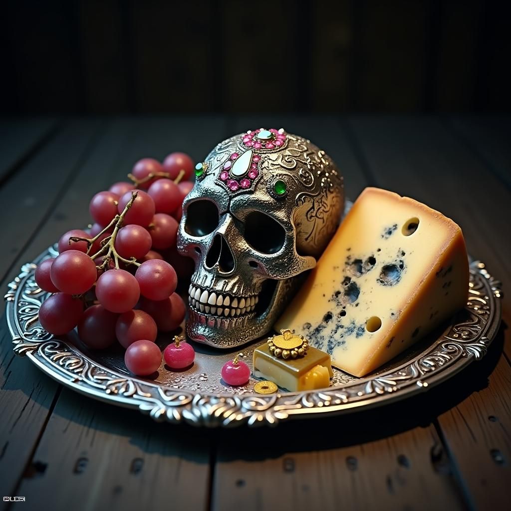 Bejeweled Skull Still Life: Fantasy Concept Art