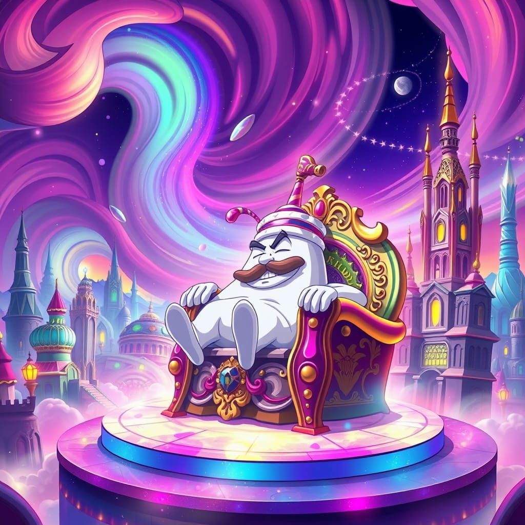 Lazy Milkshake King on an Iridescent Throne