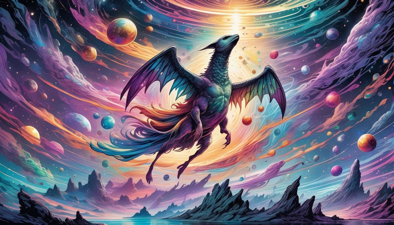 Holographic Multicolored Galaxies in Comic Book Style