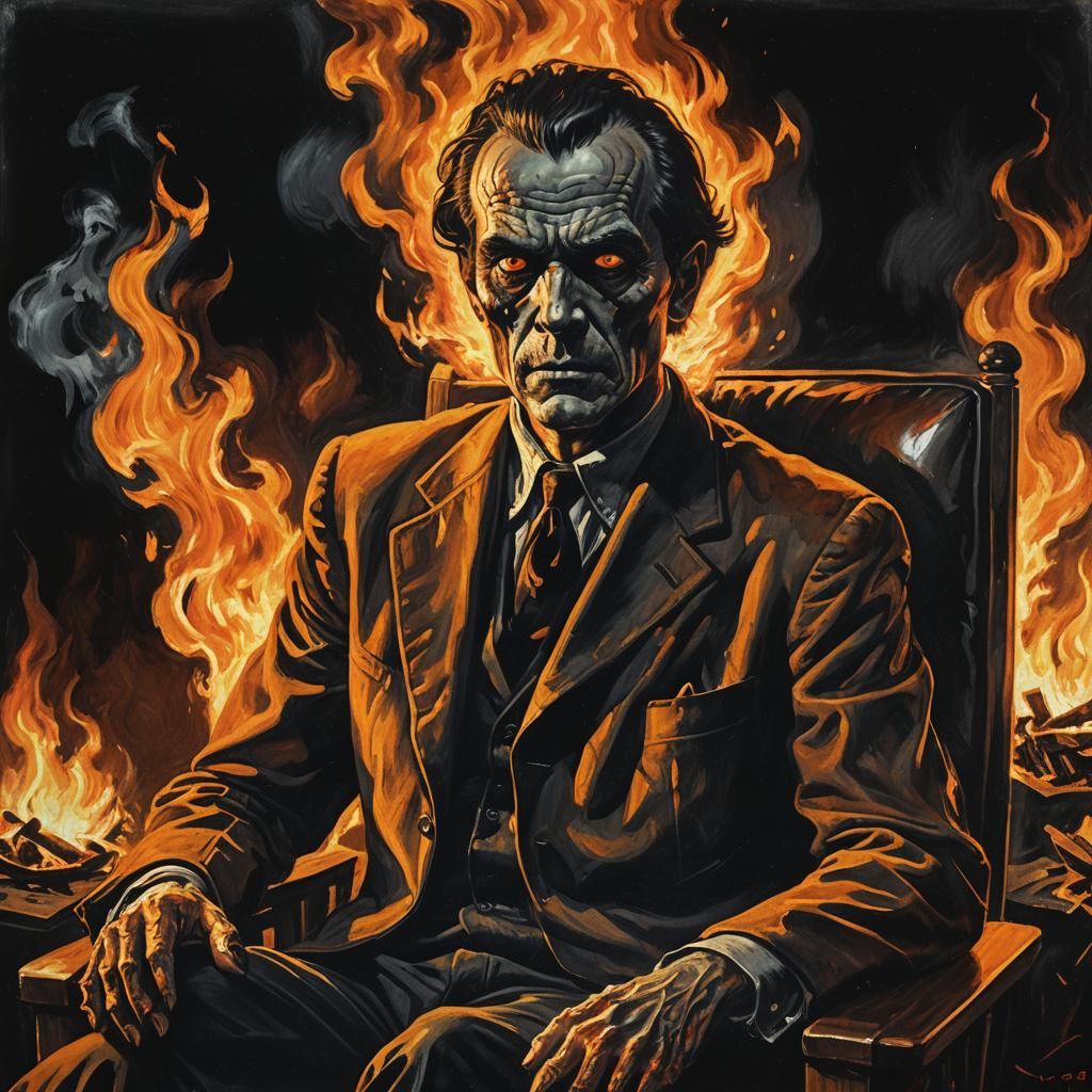 Calming Figure Enveloped in Flames