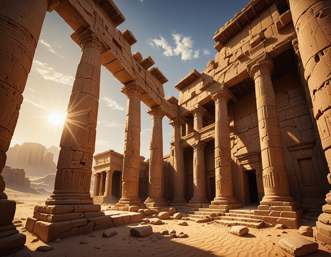 Dramatic Desert Ruins of Ancient Temples