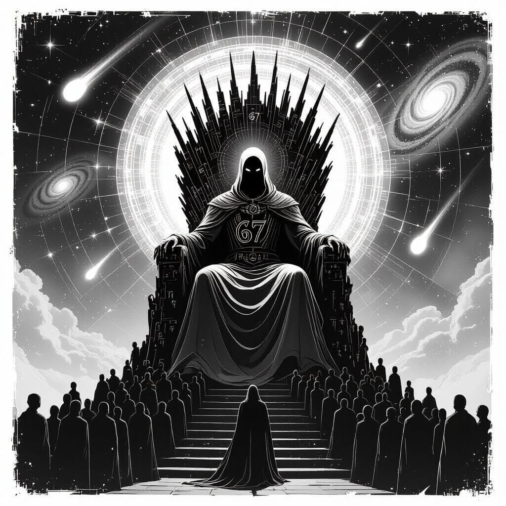 Colossal Astral Being on Throne of Worshippers