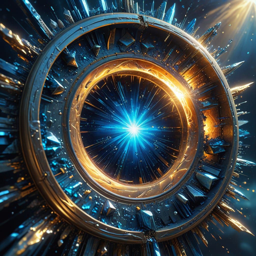 Magical Portal with Geometric Designs in Surreal Style