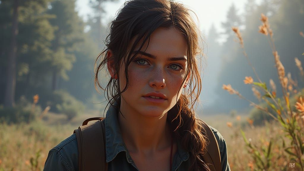 Ellie Williams Portrait in Digital Painting Style