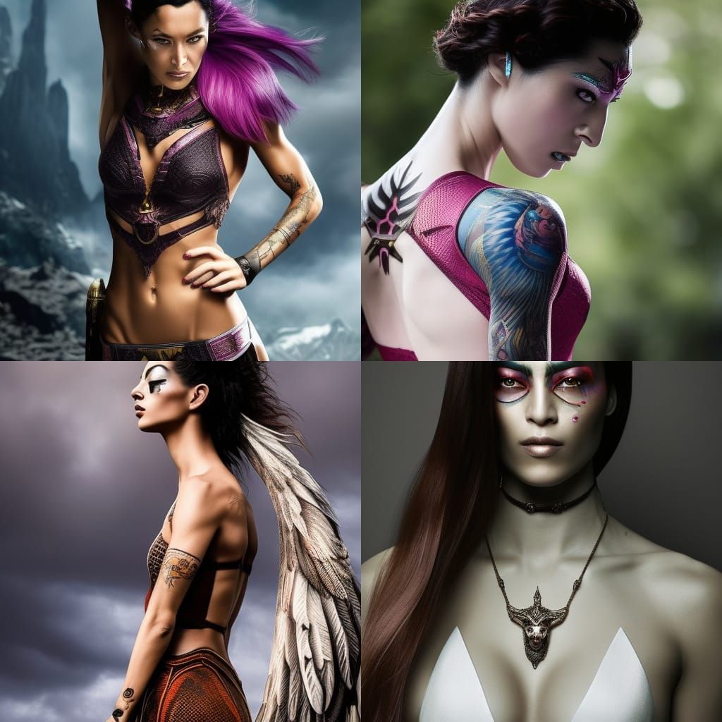 Cyberpunk Athlete with Dragon Tattoo