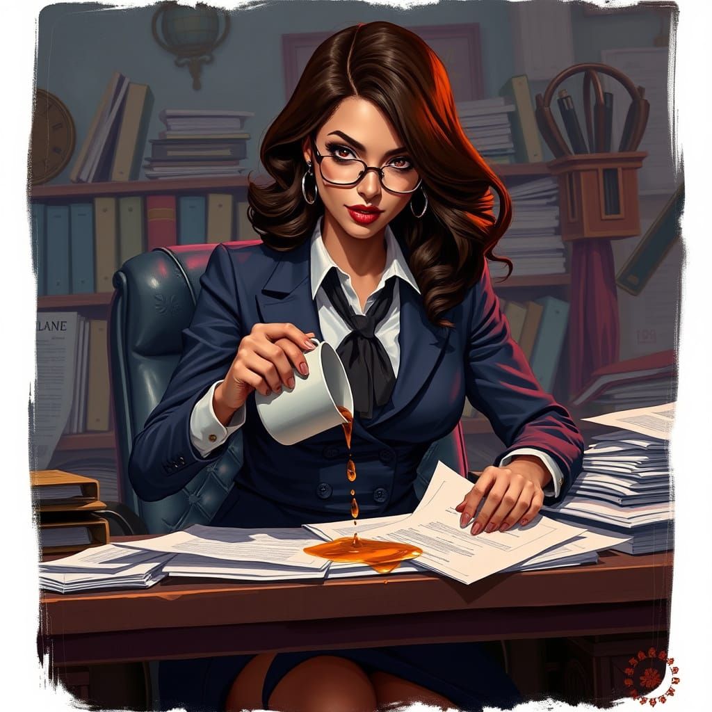 Coffee Spill Catastrophe: Detailed Matte Painting