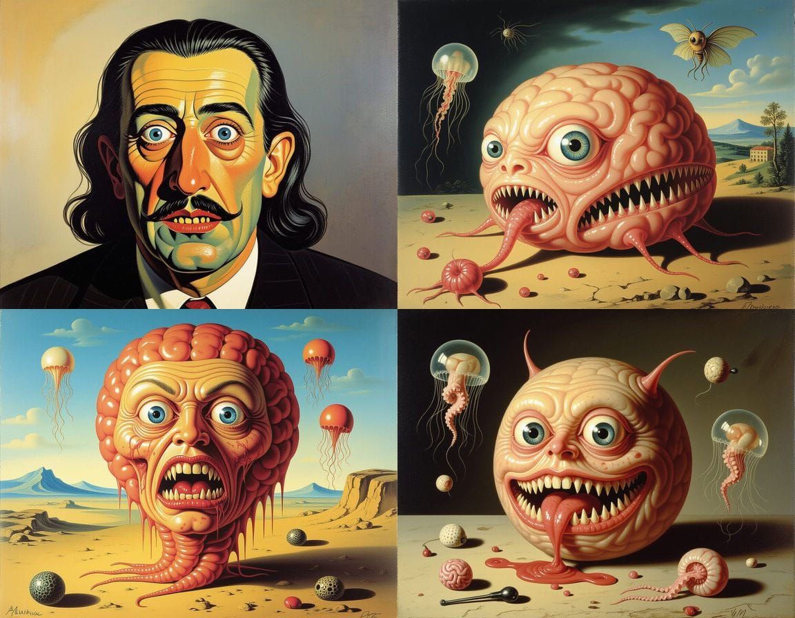 Horrific Mutant Creature Inspired by Surrealist Masters