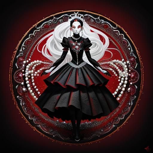 Rose and Pearls in Psytrance Style Artwork