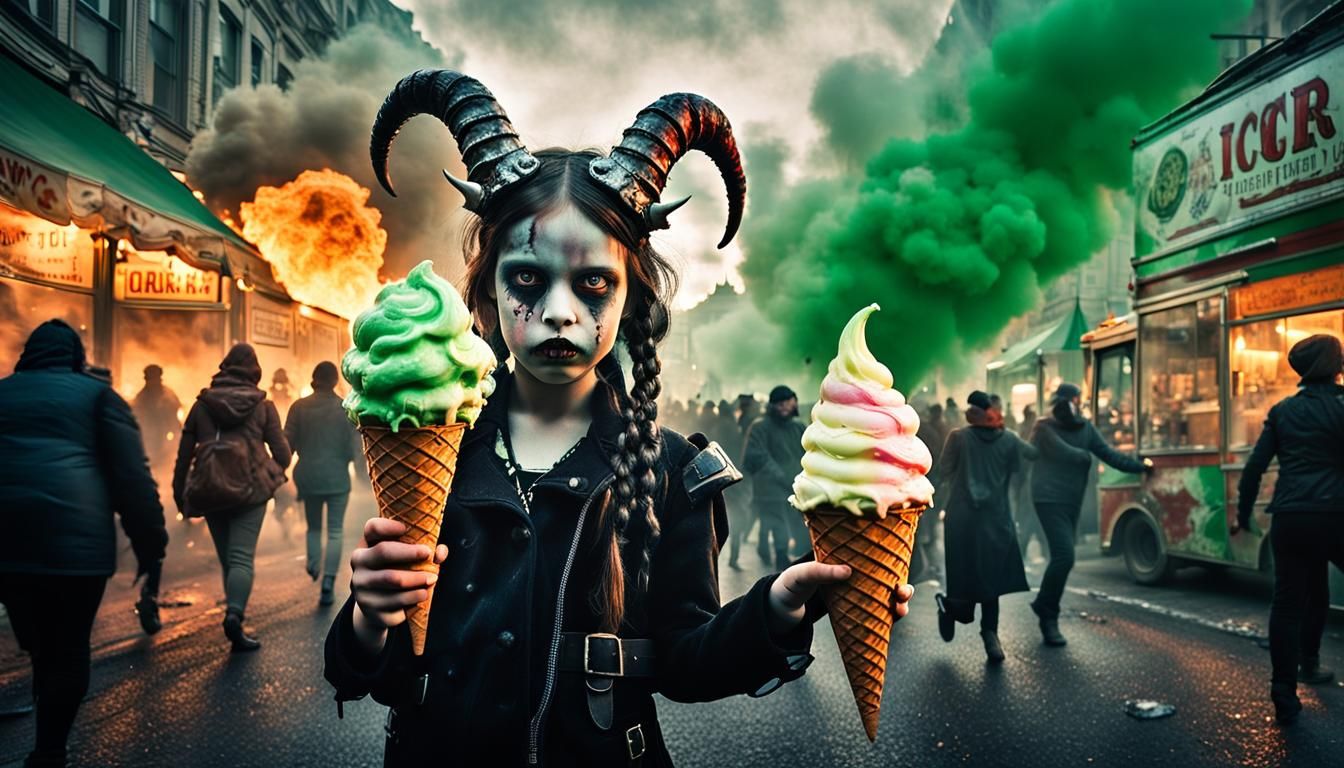 Steampunk Siren in Fiery Chaos