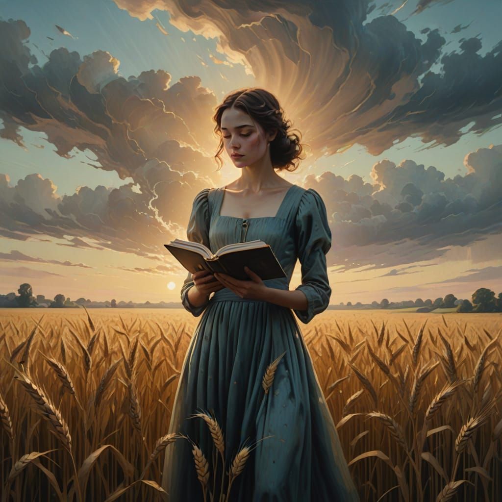 Surreal Landscape with Enchanted Woman