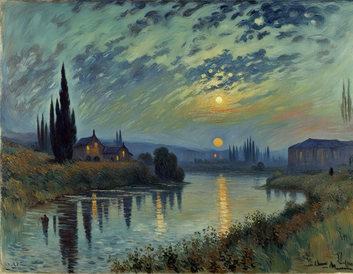 Twilight Valley: Impressionist Landscape Painting