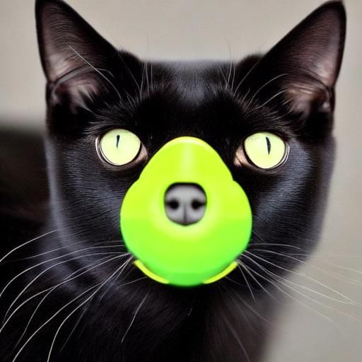 Black Cat with White Markings and Yellow Eyes