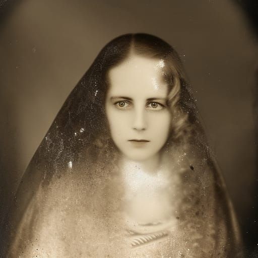 19th Century Sepia Photograph of Ghostly Apparition