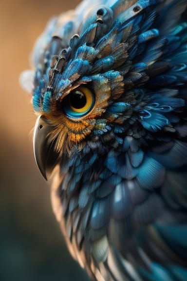 Crayon Portrait of a Wise Owl in Borderlands Style