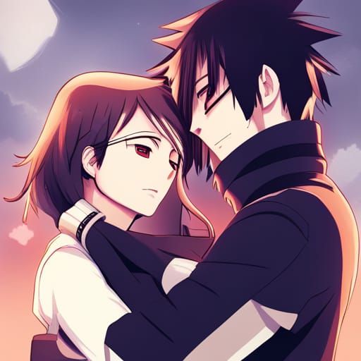 Obito and Rin: AI-Generated Digital Art