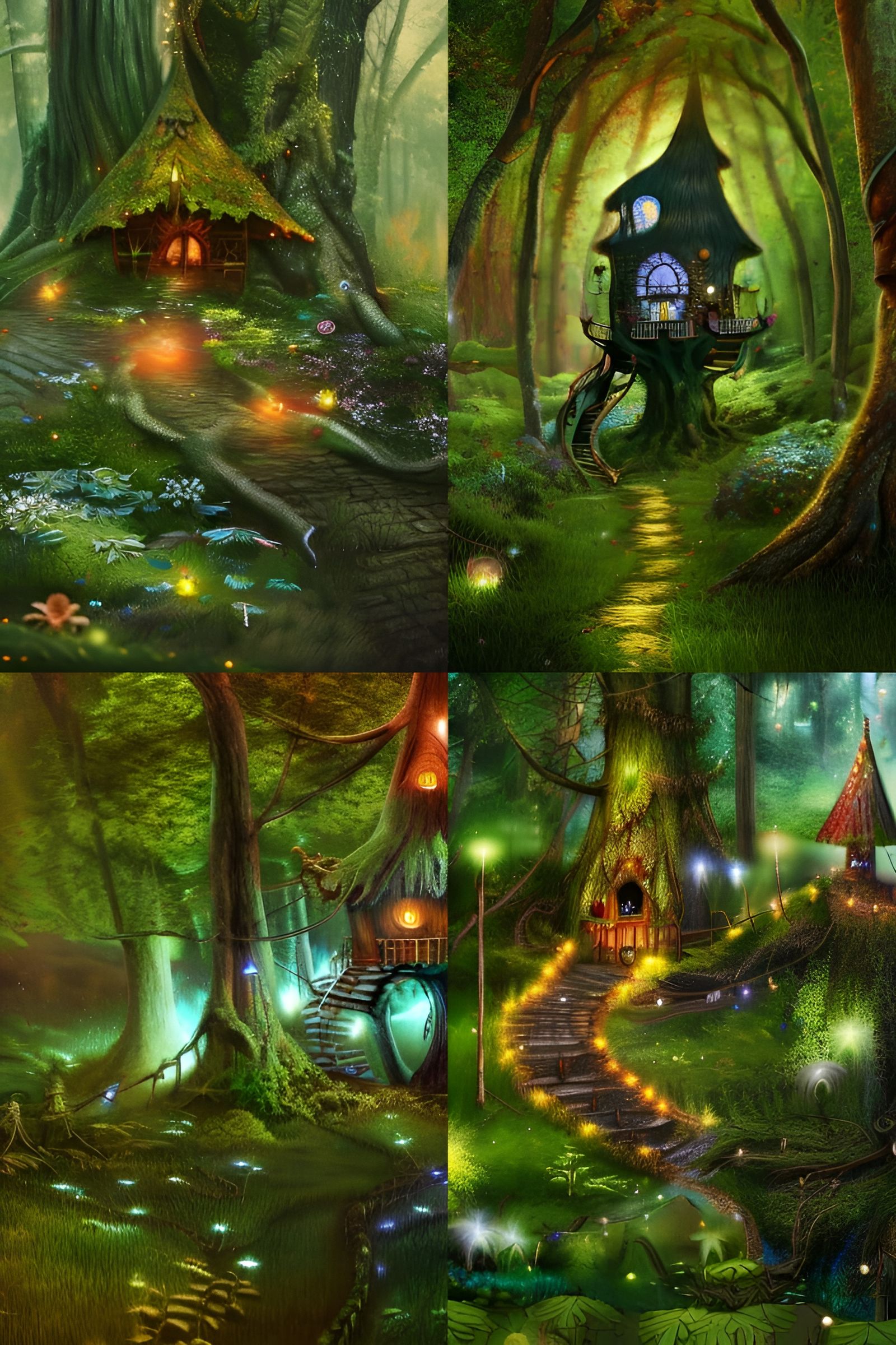 Enchanted Fairy Treehouse in Fantasy Forest