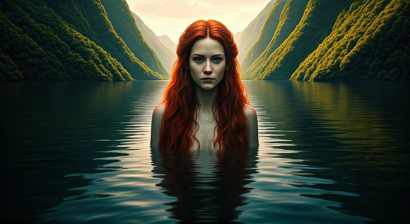 Hyper Realistic Mermaid Goddess in Tropical Haven