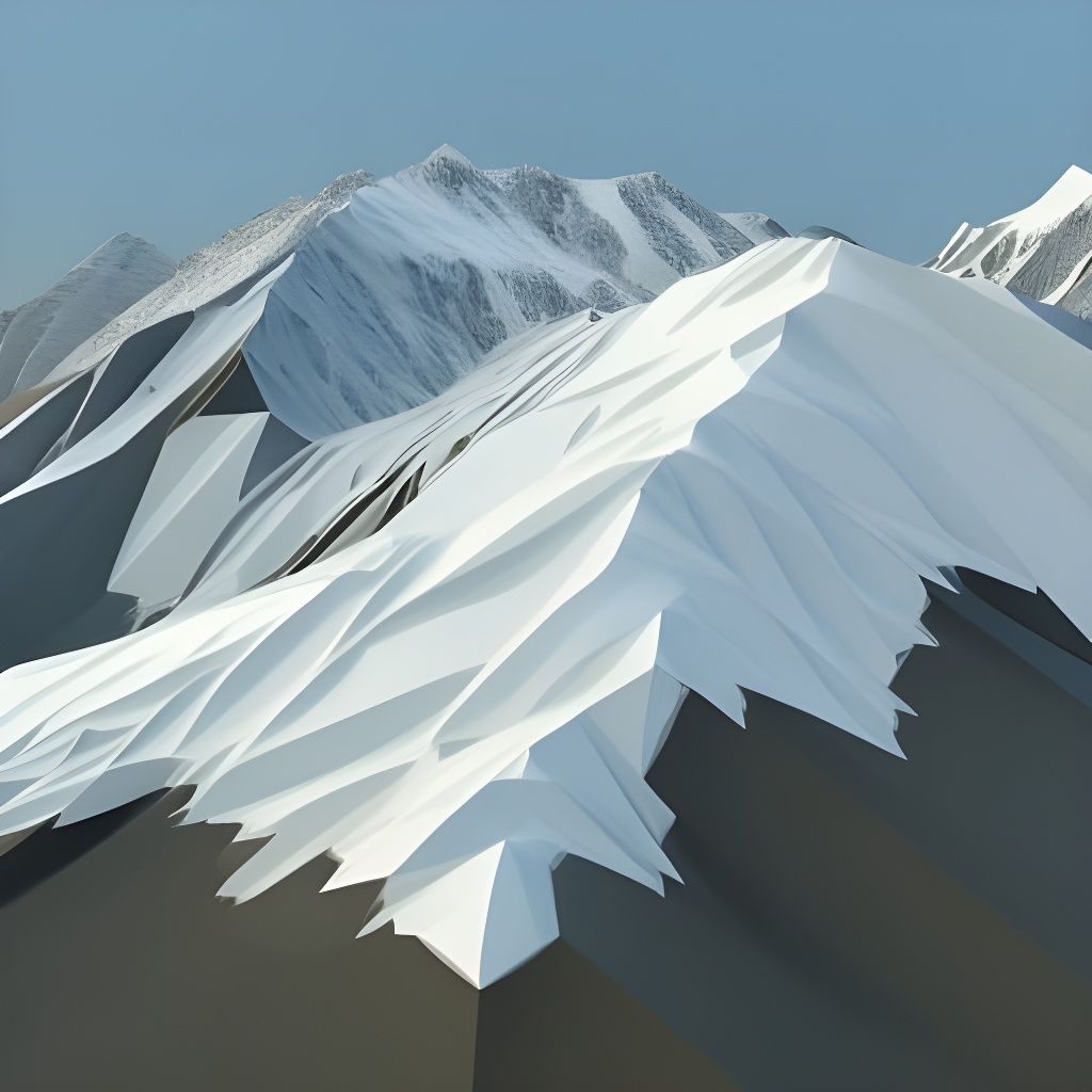 Low-Poly Mountain Range in 3D Computer Graphics