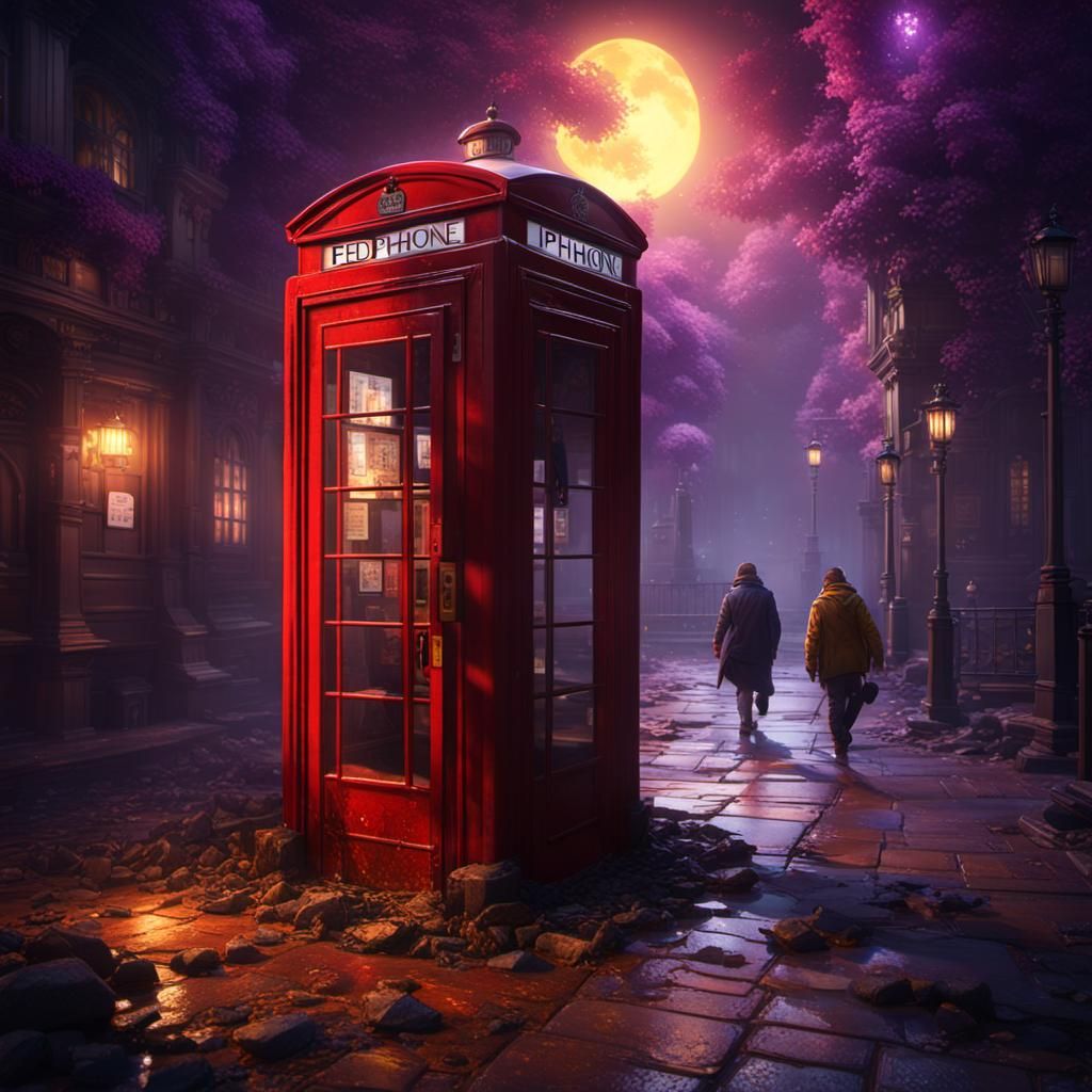 Red Phone Booth at the End of Time