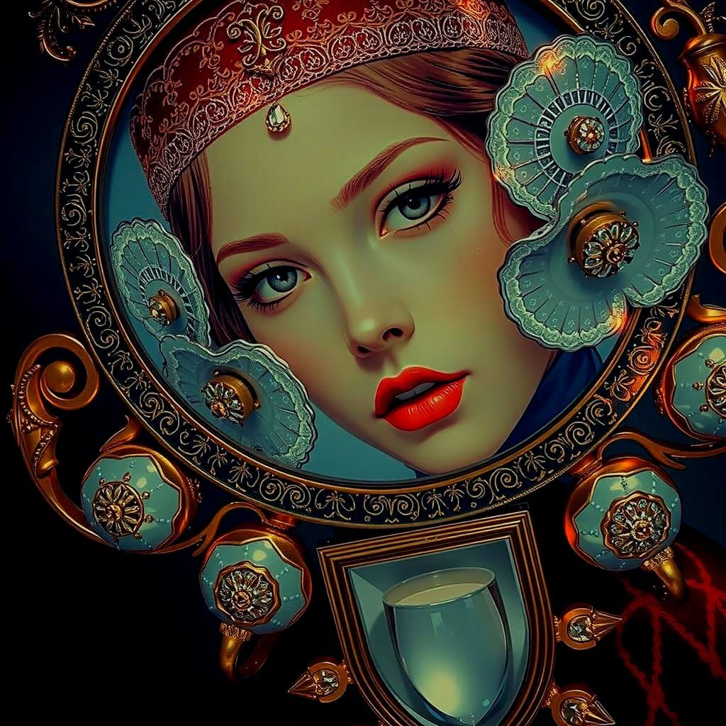 Opulent Gold and Silver Filigree with Shimmering Light