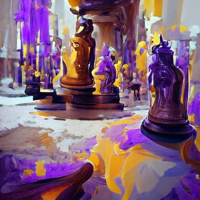 Chess Pieces Watch Chess Game: Dark Fantasy Art