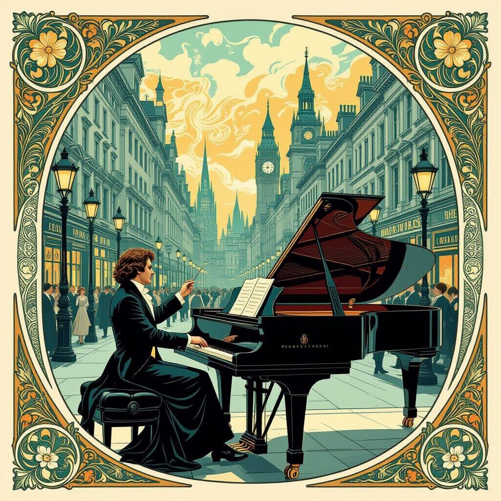 Art Nouveau Mozart Conducting London Symphony