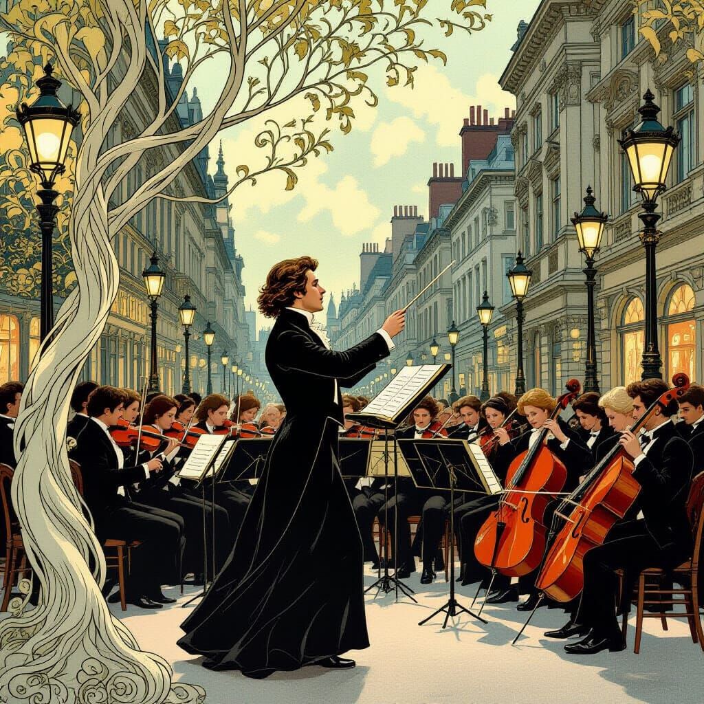 Art Nouveau Mozart Conducting in London