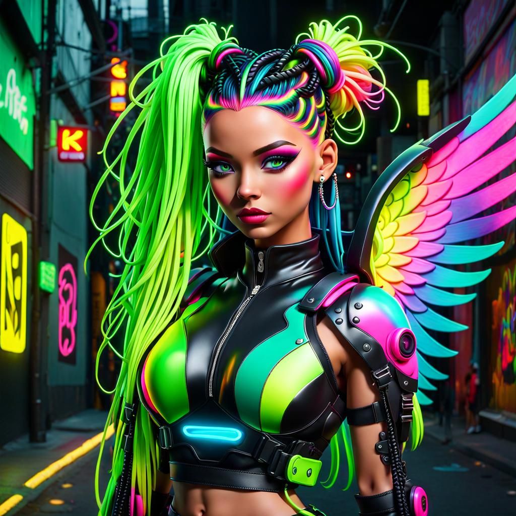 Cartoon Graphitti Cyberpunk Angel (Pride & Unity)