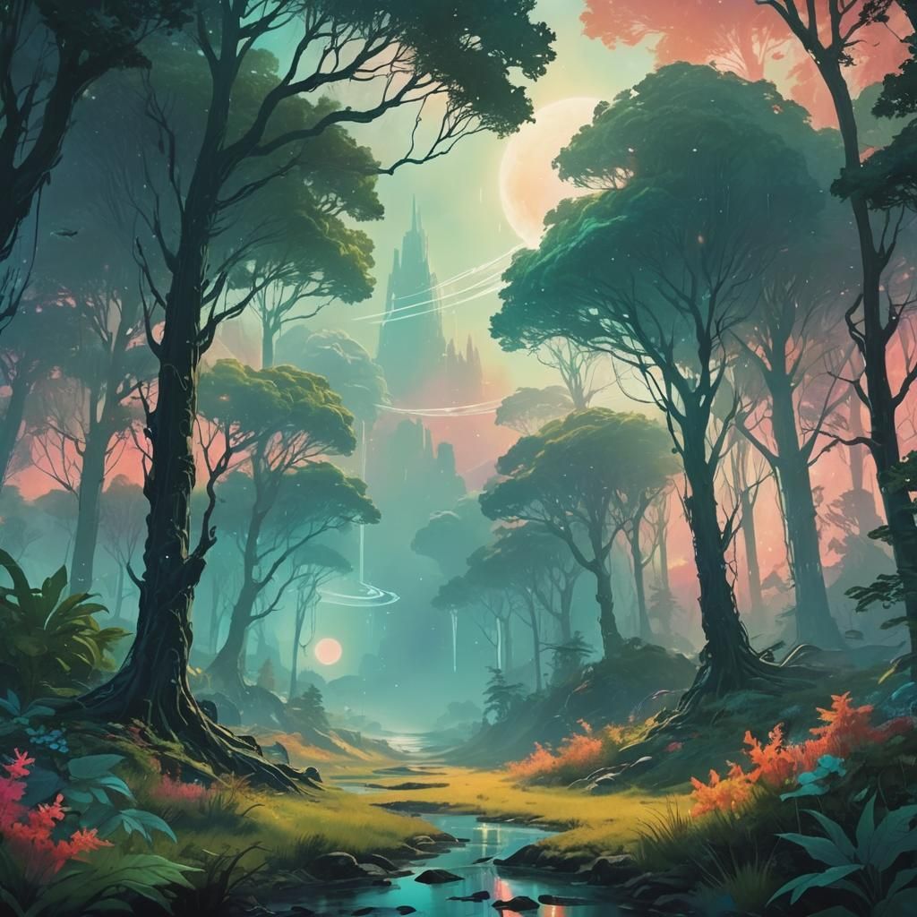 Mystical Being Harnessing Energy in Digital Art