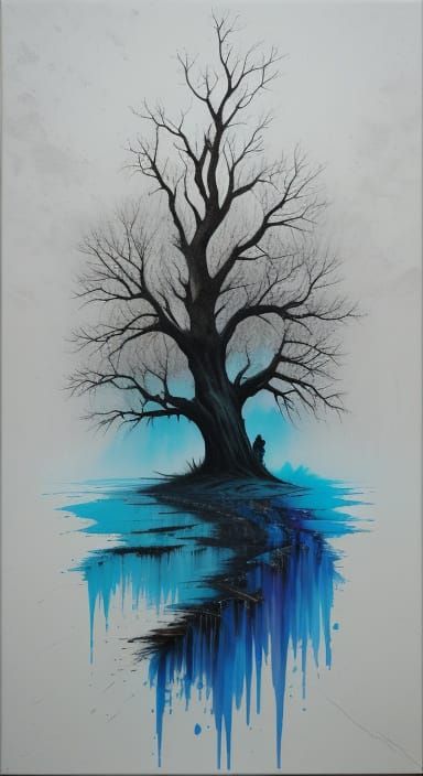 Lonesome Carolina Dreamscape in Vibrant Graffiti Style