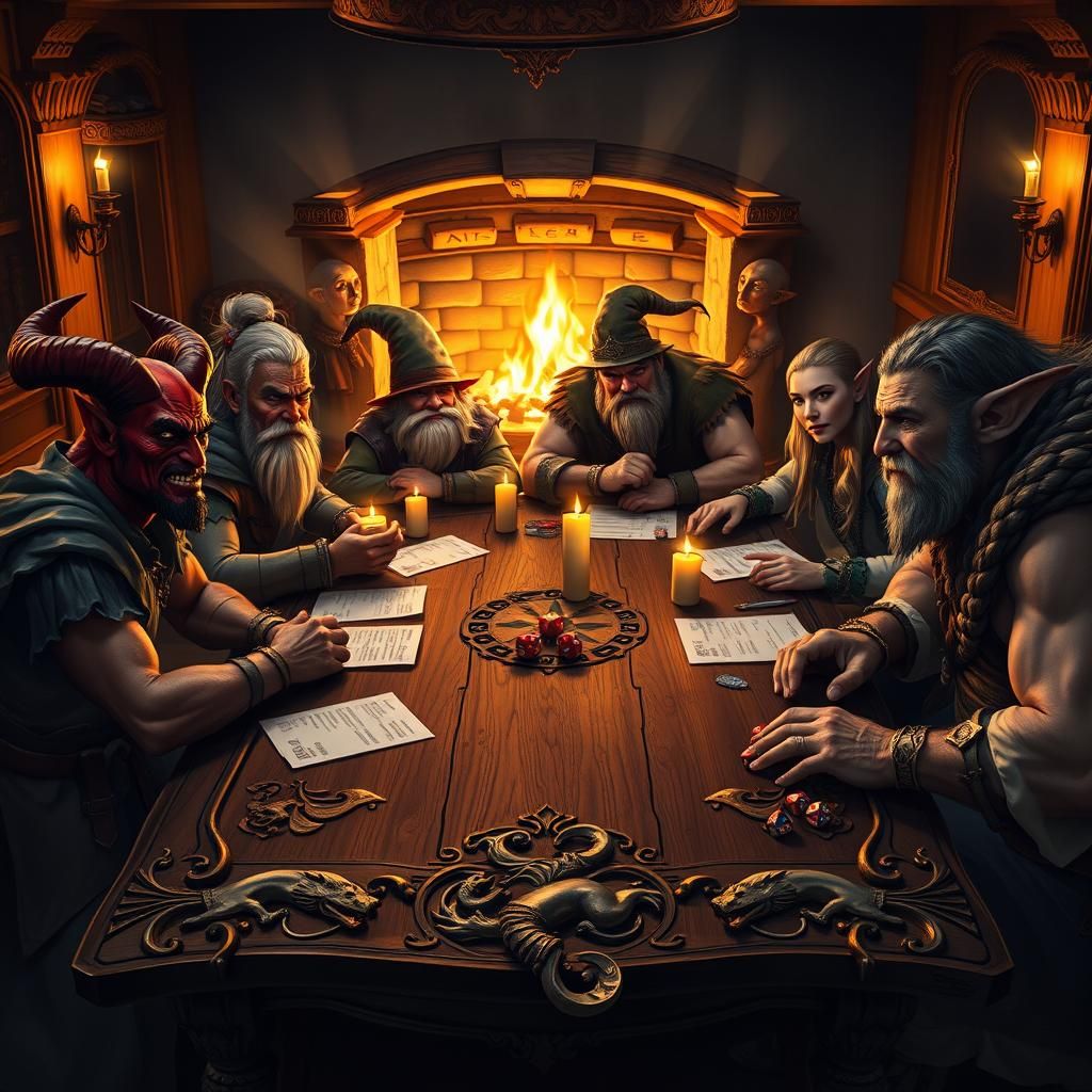 Adventurers Game Night in Photorealistic Style