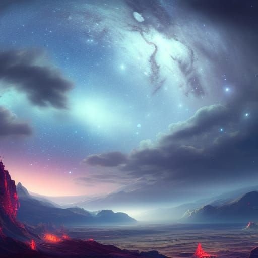 Spectacular Milky Way Fantasy Concept Art