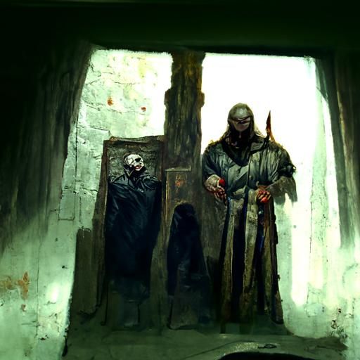 Sinister Execution Chamber Interior in Gothic Style