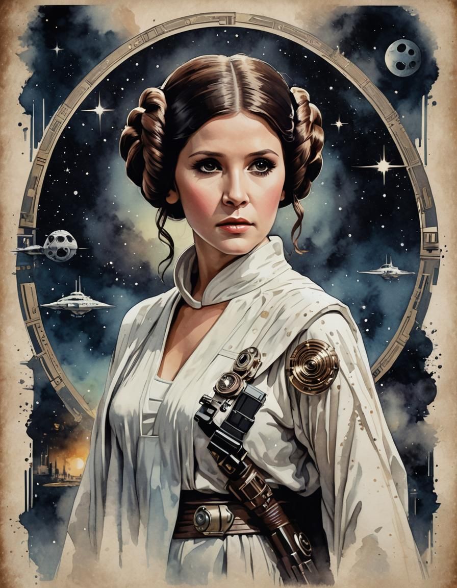 Retro Star Wars Movie Poster Illustration