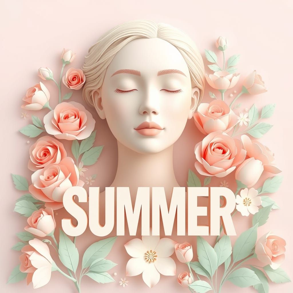 Pastel Floral Mother's Day Arrangement with 3D Text