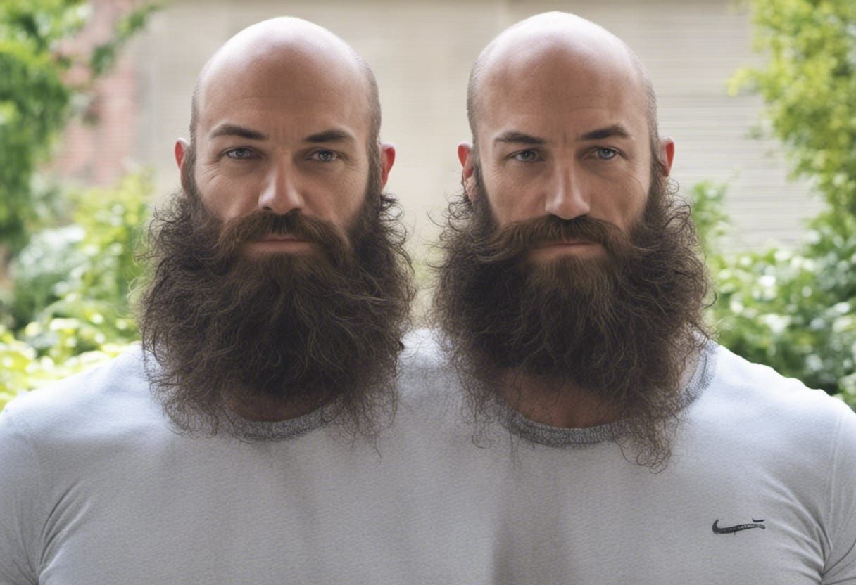 Twins: Cloned Muscle Beards - AI Generated Art