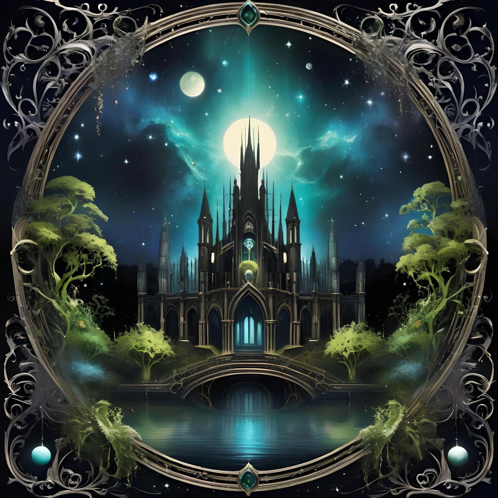 Gothic Celestial Palace with Distressed Textures