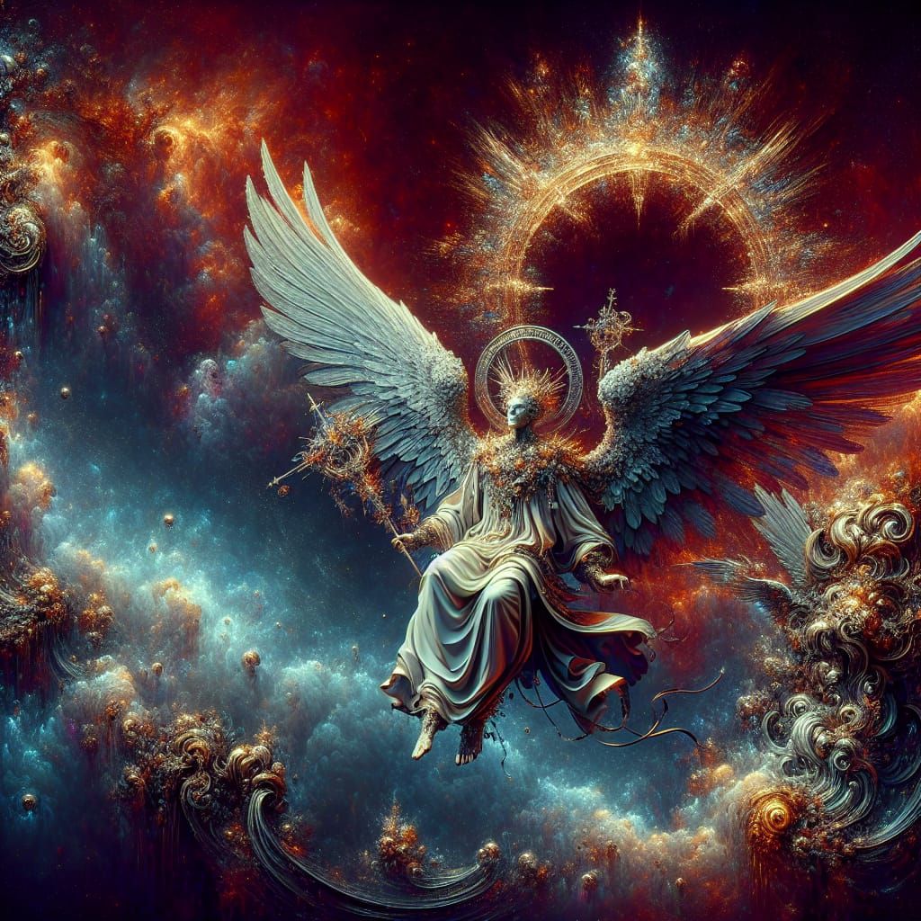 Archangel Uriel Matte Painting in 8k Resolution