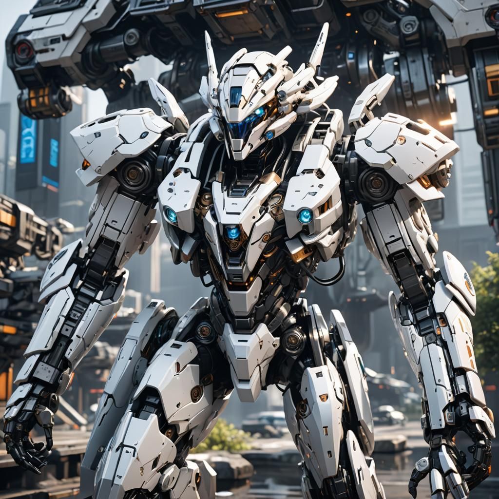 Swan Princess Mecha in Futuristic Sci-Fi Style