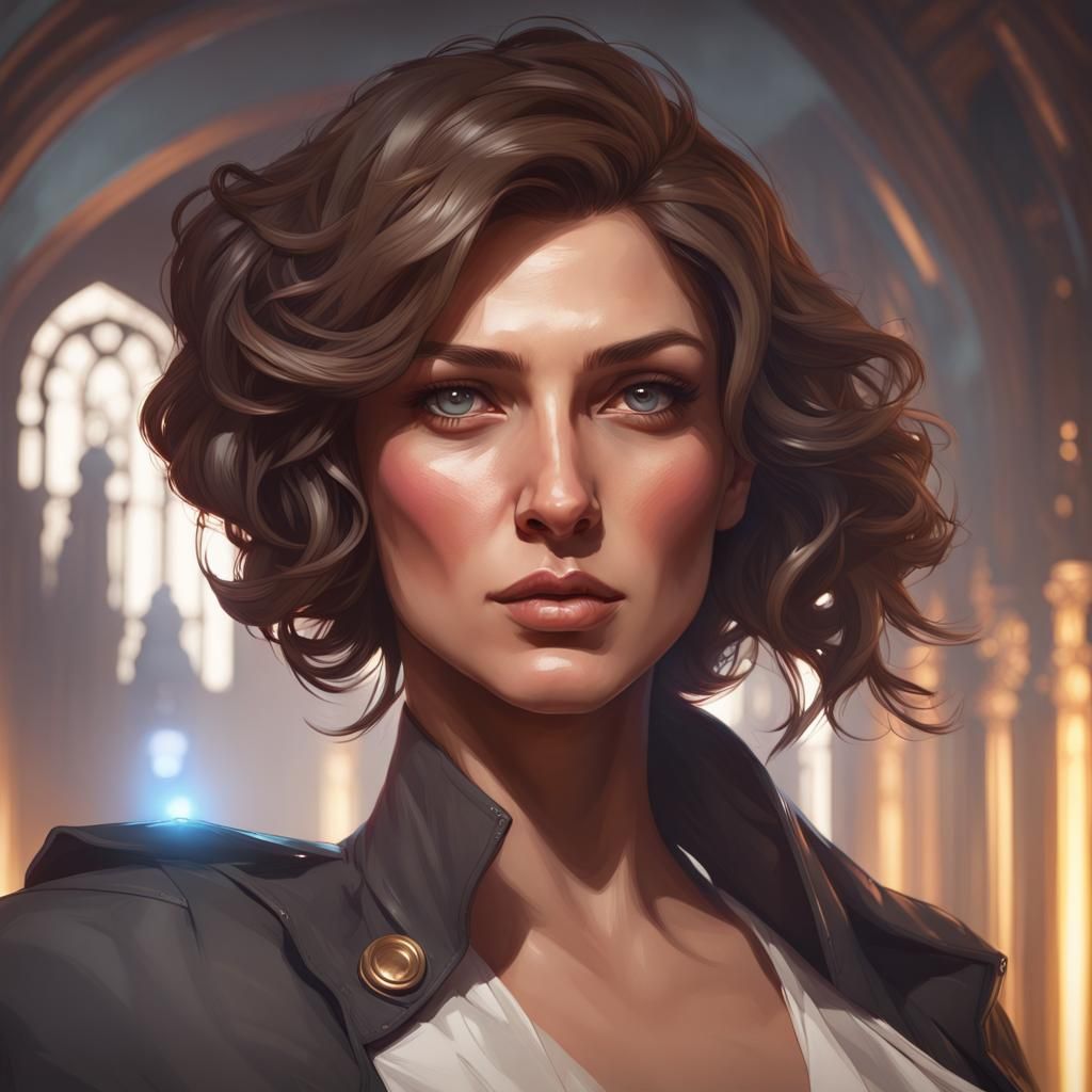 Intricate Portrait of a Spy in Digital Art Style