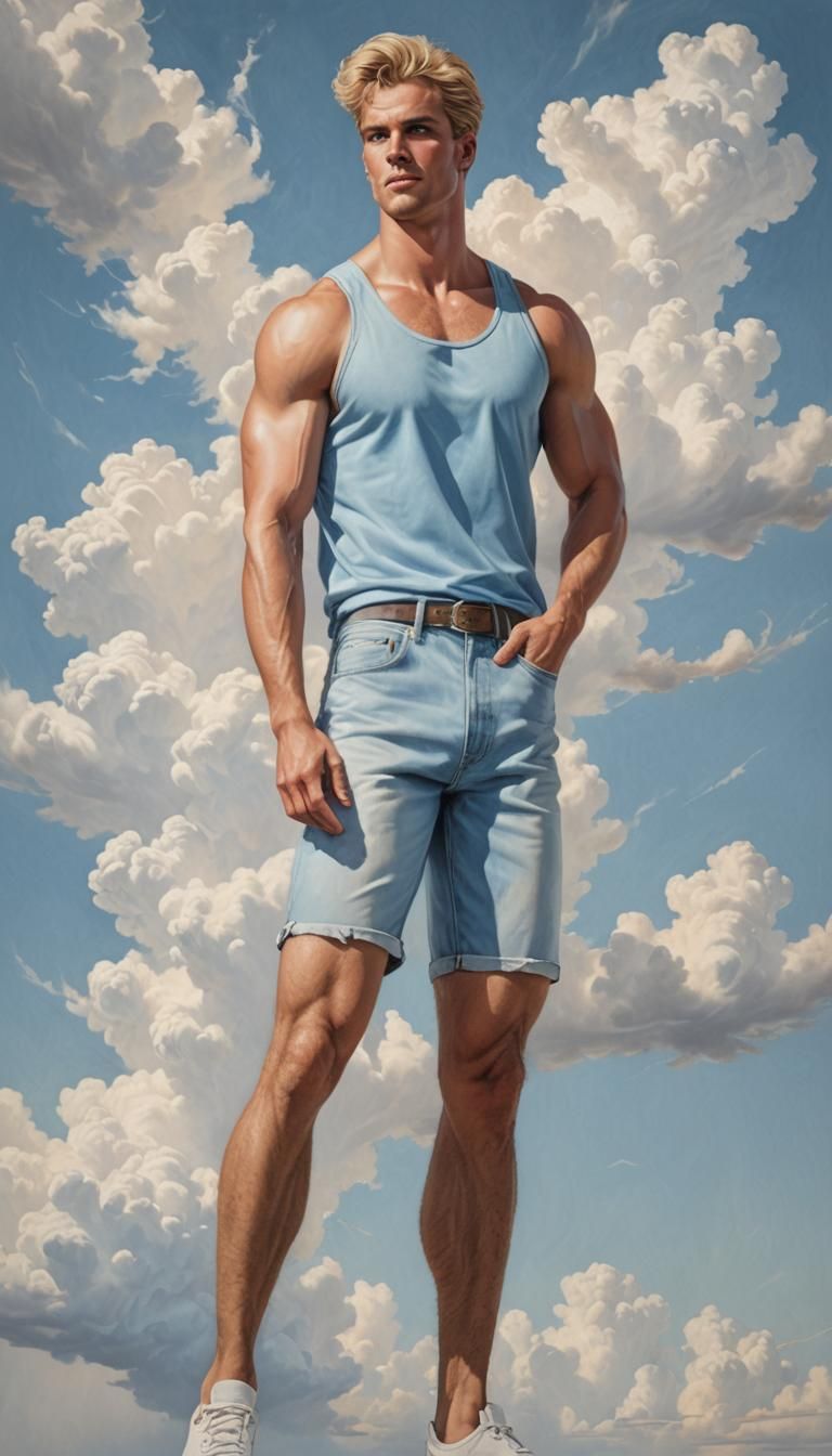 1980s Style Male Physique Illustration