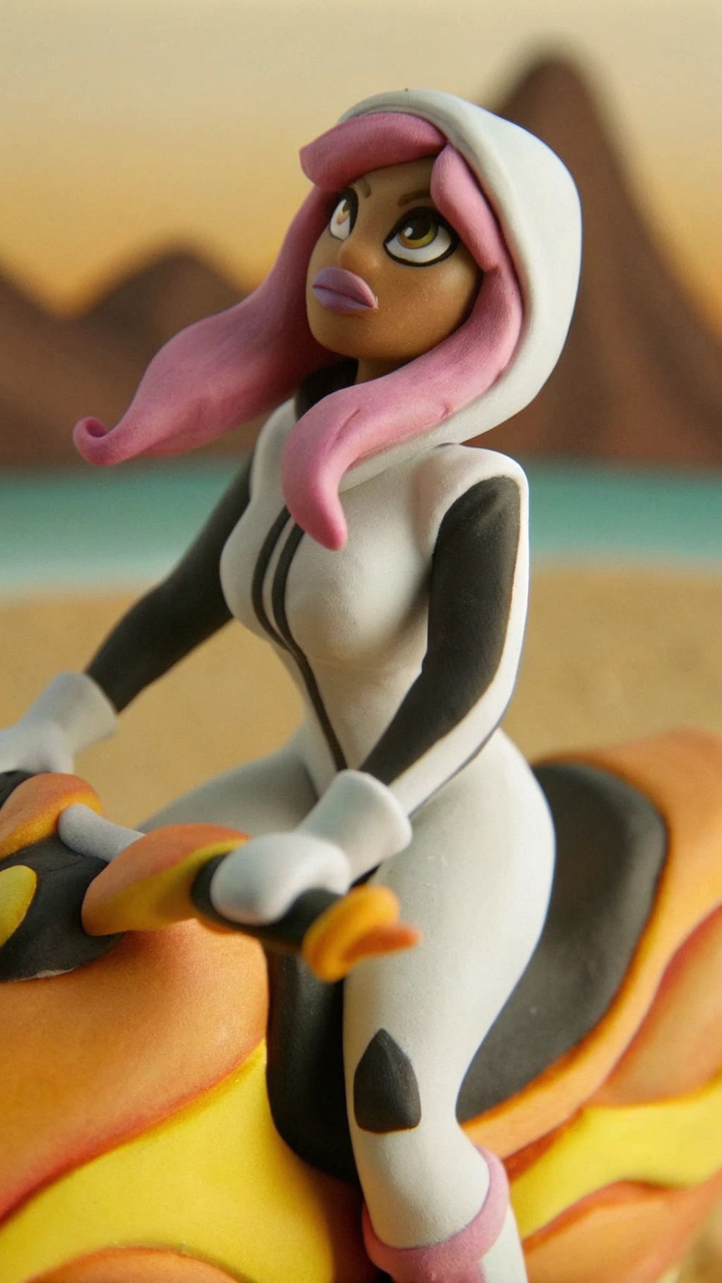 Nicki Minaj as Spider-Gwen Motorcycle Portrait