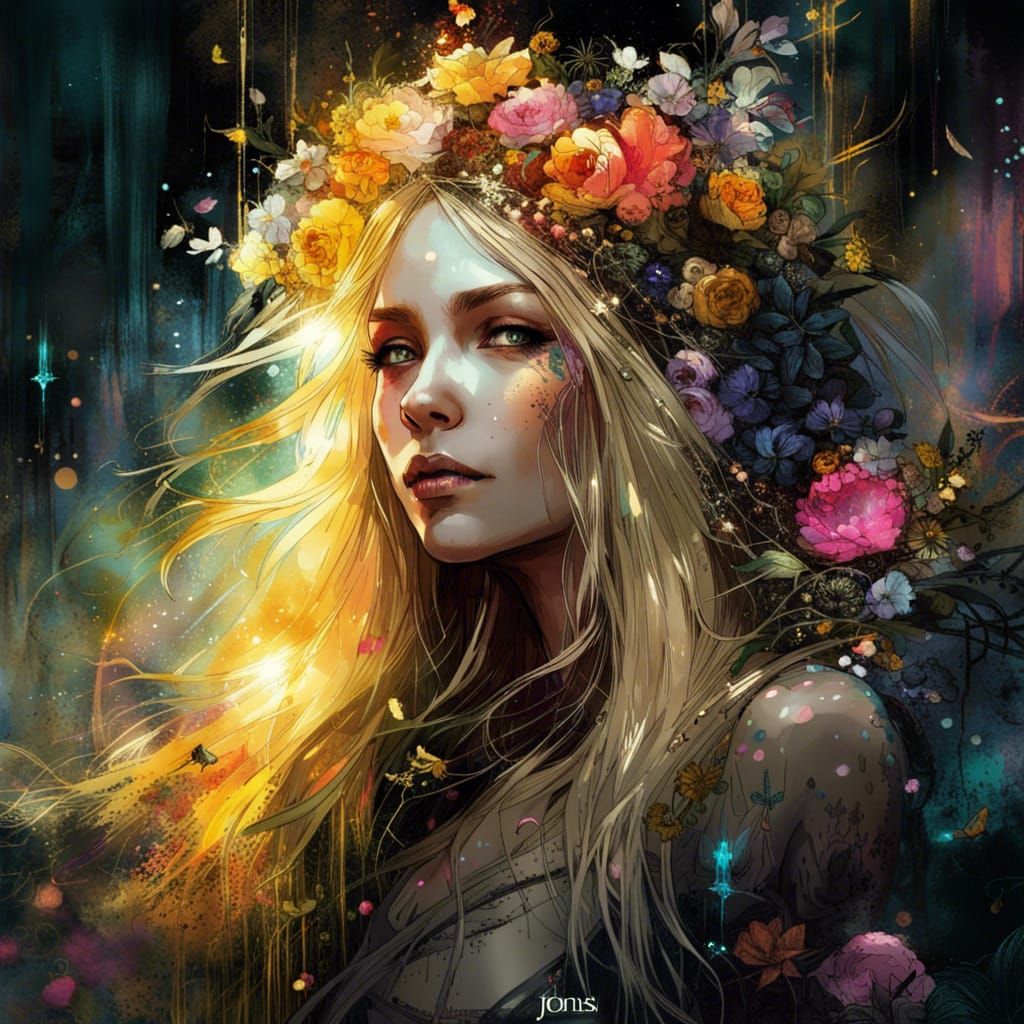 Enchanted Elf Queen in a Gothic Fantasy Style